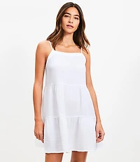 LOFT Beach Triple Cloth Tiered Mini Dress