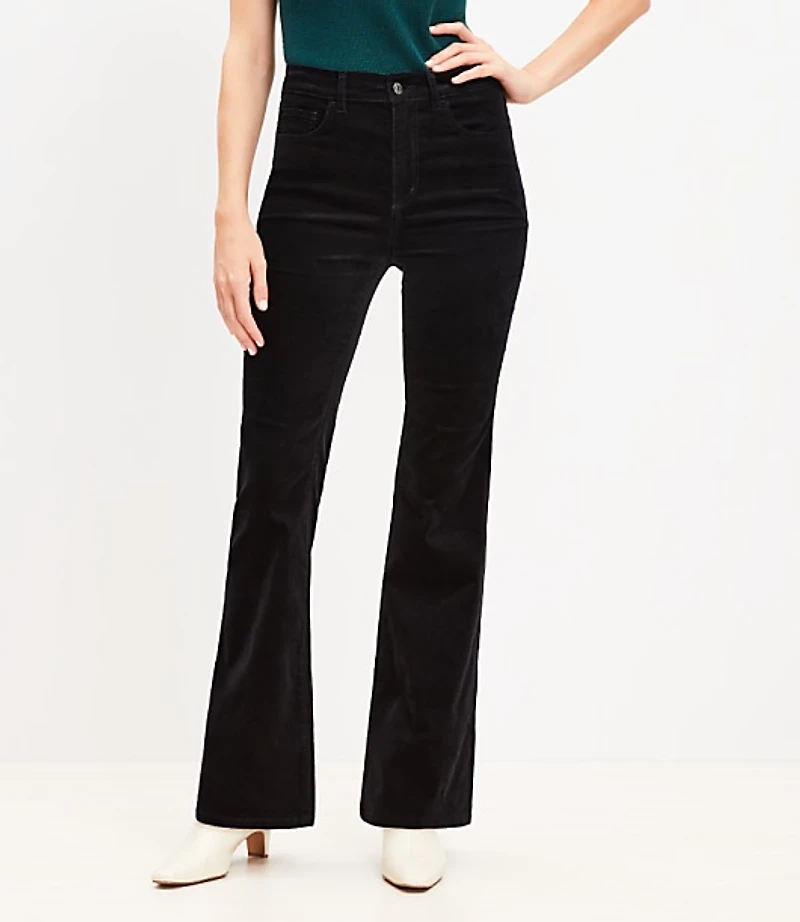 Five Pocket Slim Flare Pants Velvet