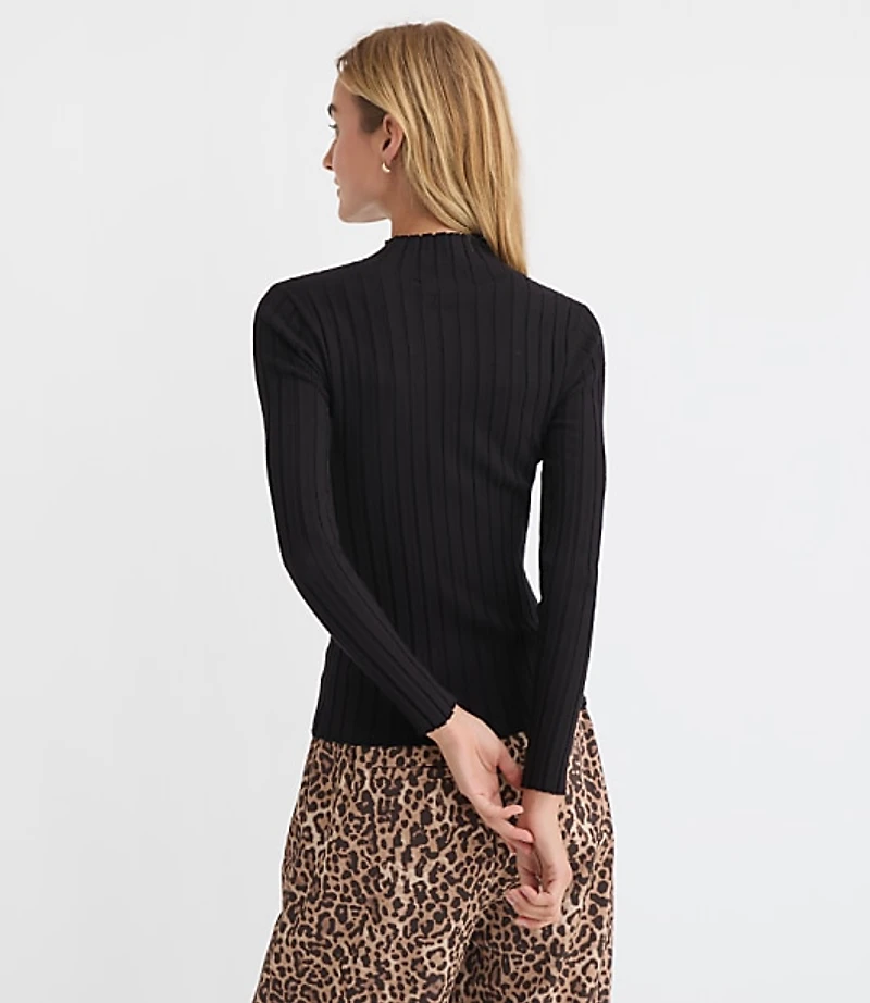 Ribbed Mock Neck Sweater