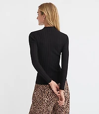 Ribbed Mock Neck Sweater