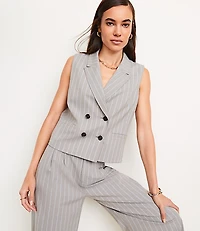 LOFT Versa Striped Seasonless Stretch Double Breasted Vest