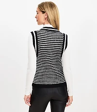 Striped V-Neck Pocket Sweater Vest