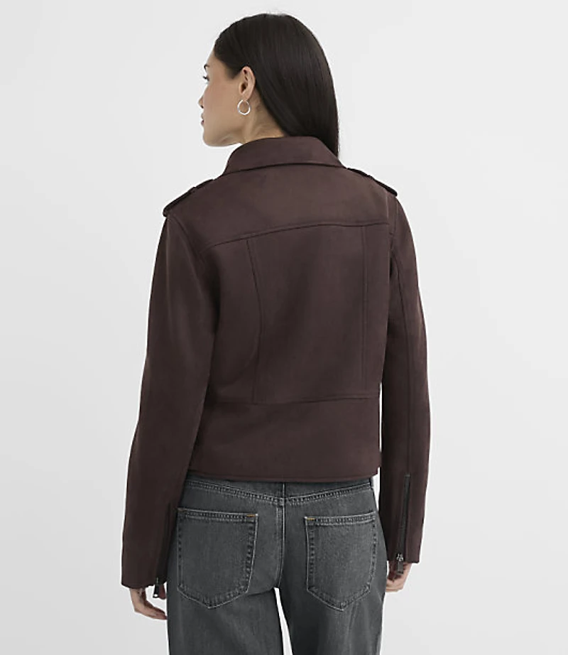 Faux Suede Moto Jacket