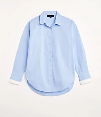 LOFT Versa Poplin Oversized Double Cuff Tunic Shirt