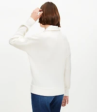 Waffle Collared V-Neck Top