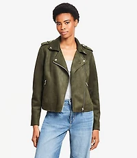 Tall Faux Suede Moto Jacket