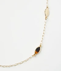 Tortoiseshell Print Station Necklace