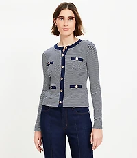 Striped Pocket Cardigan Top