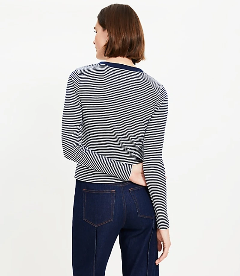 Striped Pocket Cardigan Top
