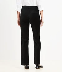 Pintucked Full Length Straight Pants in Velvet