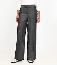 Clean Wide Leg Pants Shimmer Herringbone