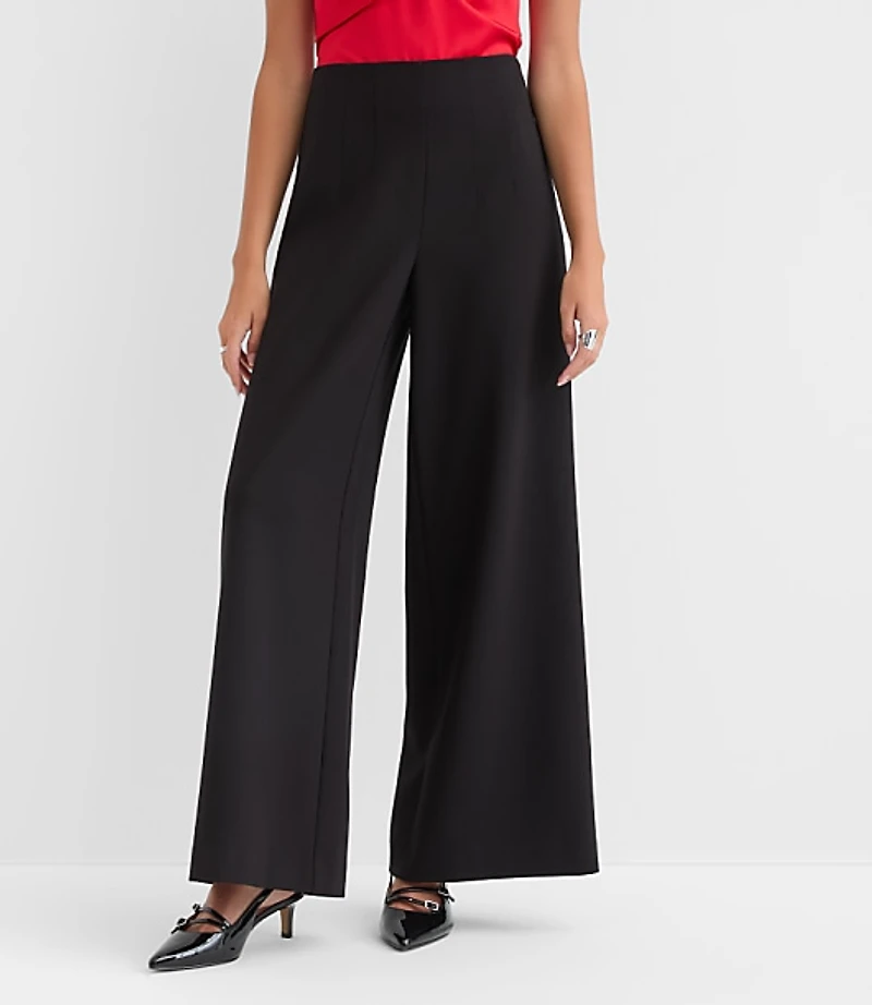 Darted Palazzo Pants in Doubleface