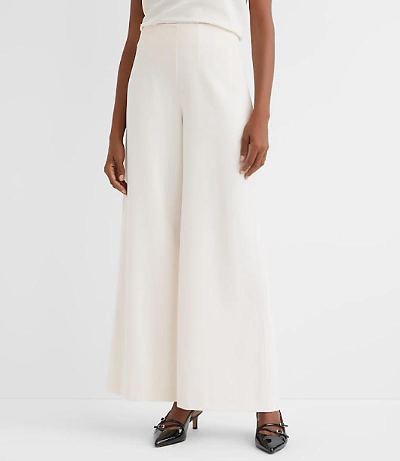 Darted Palazzo Pants Doubleface