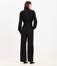 Button Tab Belted Jumpsuit