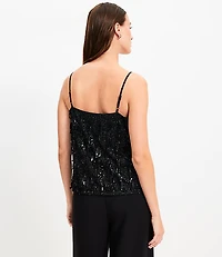 Sequin Fringe Square Neck Cami