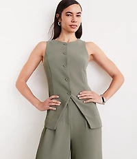 LOFT Versa Crepe Drape High Neck Vest