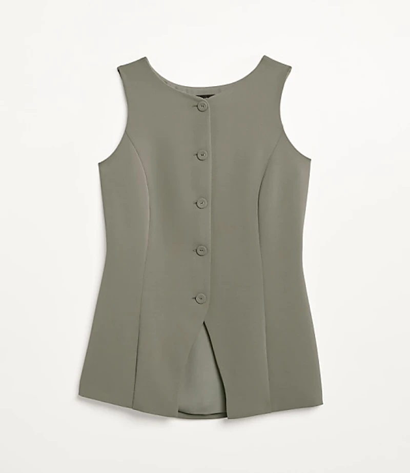 LOFT Versa Crepe Drape High Neck Vest