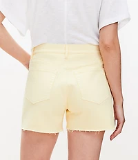 Fresh Cut High Rise Off Denim Shorts Lemon Brulee