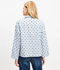 Petite Metallic Clip V-Neck Pocket Popover