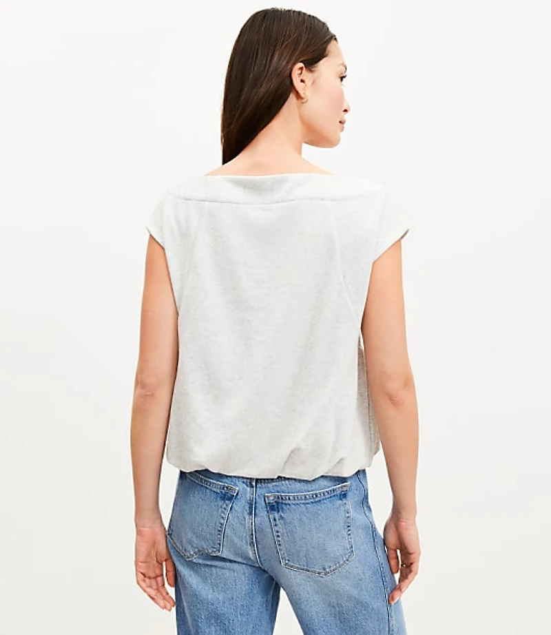 Cap Sleeve Bubble Hem Sweatshirt