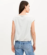 Cap Sleeve Bubble Hem Sweatshirt