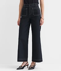 Petite Palmer Wide Leg Pants Pique