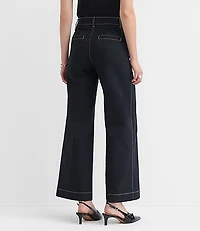 Petite Palmer Wide Leg Pants Pique