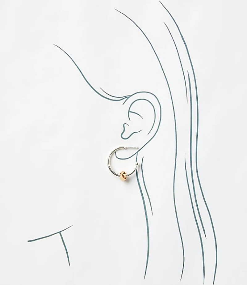 Mixed Metal Knot Hoop Earrings