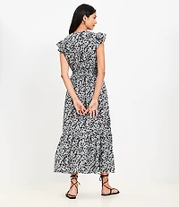 LOFT Beach Paisley Cutout Tiered Maxi Dress