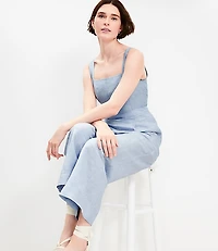 Linen Blend Square Neck Jumpsuit