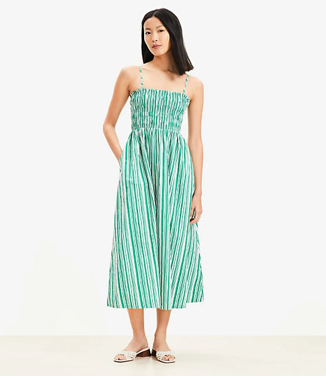 loft beach striped floral midi dress Poplin Shirred Strappy Pocket Maxi at Hamilton Place in Chattanooga, TN Floral Brocade Strapless Ball