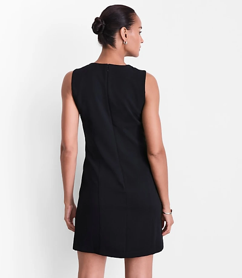 Petite LOFT Versa Crepe Drape Mini Pocket Dress