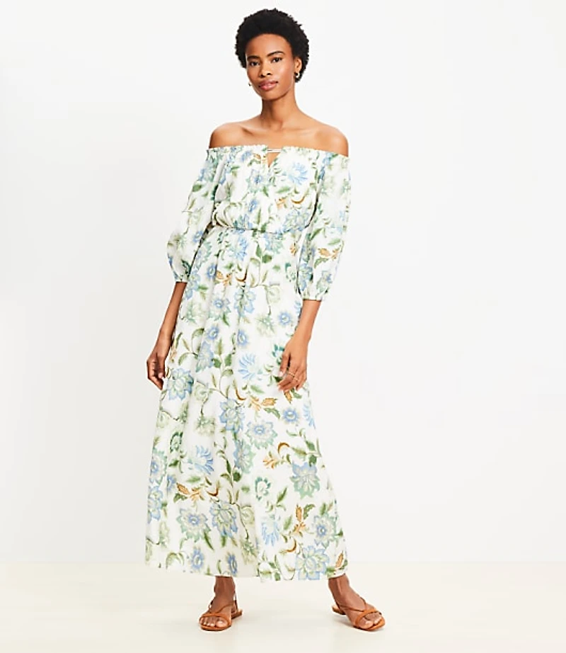 Floral Off The Shoulder Maxi Dress
