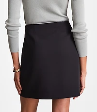 Petite LOFT Versa Crepe Drape Mini Skirt