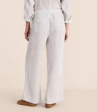 Petite Lou & Grey Striped Triple Cloth Wide Leg Pants