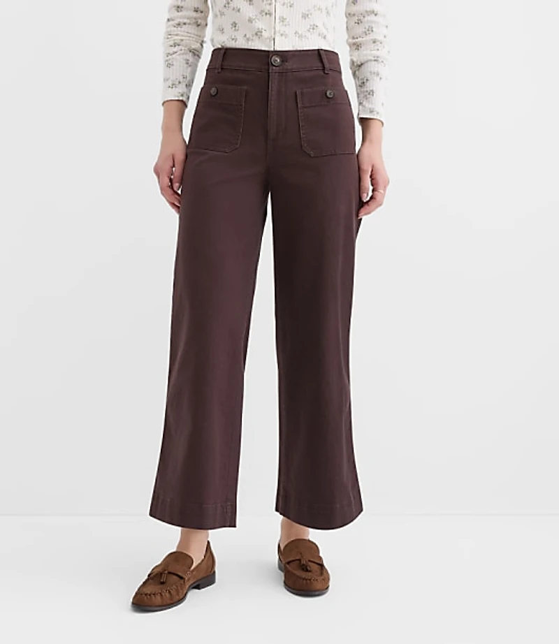 Tall Palmer Wide Leg Crop Pants Twill