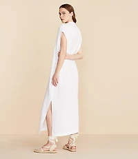 Lou & Grey Triple Cloth Split Neck Maxi Dress