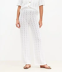 LOFT Beach Pointelle Wide Leg Pants