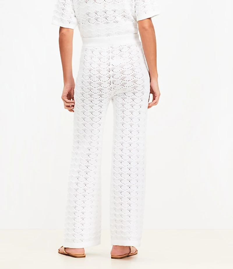 LOFT Beach Pointelle Wide Leg Pants