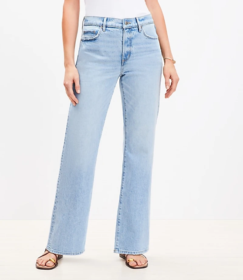 Mid Rise Relaxed Straight Jeans Wash