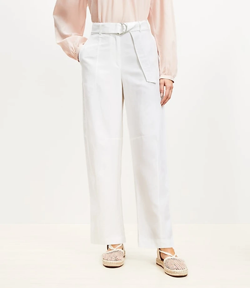 Belted Barrel Pants