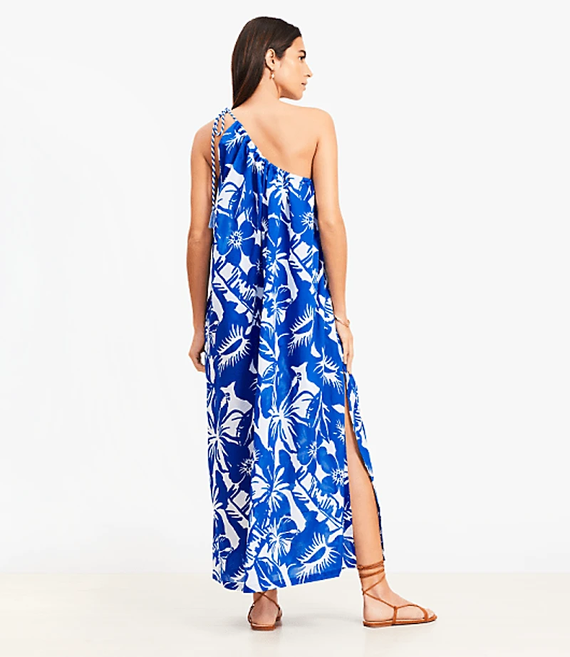 LOFT Beach Tropical One Shoulder Swimsuit Coverup