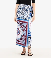 Tiled Wrap Midi Skirt