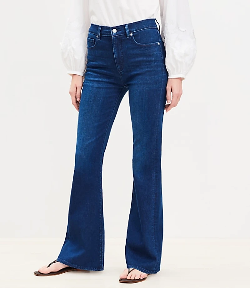 Petite High Rise Slim Flare Jeans in Dark Wash