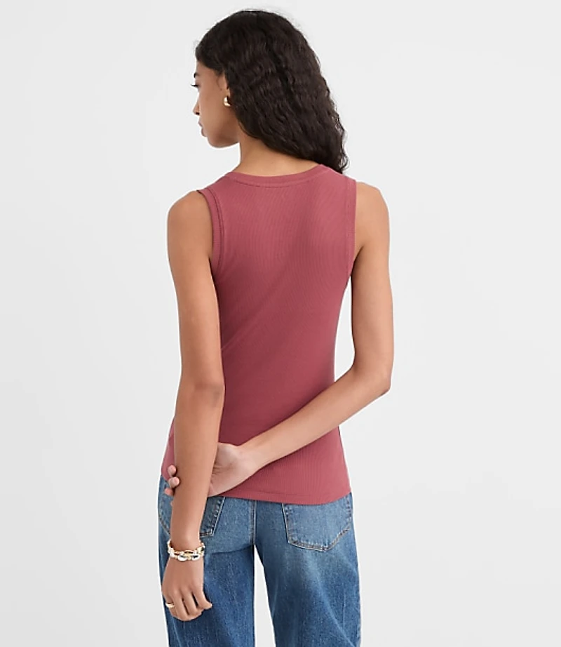 Petite Perfect Ribbed Scoop Neck Tank Top