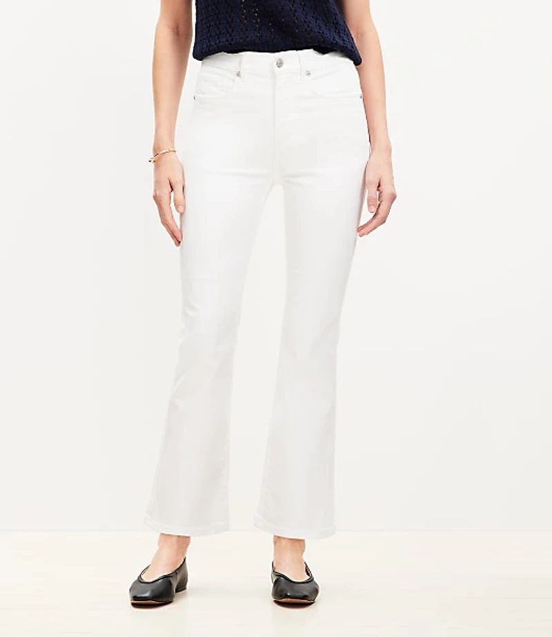 Petite High Rise Kick Crop Jeans in White