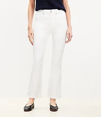 Petite High Rise Kick Crop Jeans in White