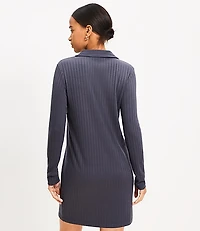 Ribbed Mini Shirtdress