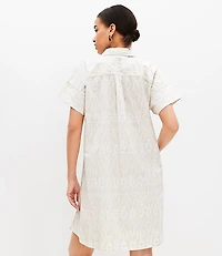Petite Ikat Poplin Short Sleeve Pocket Shirtdress