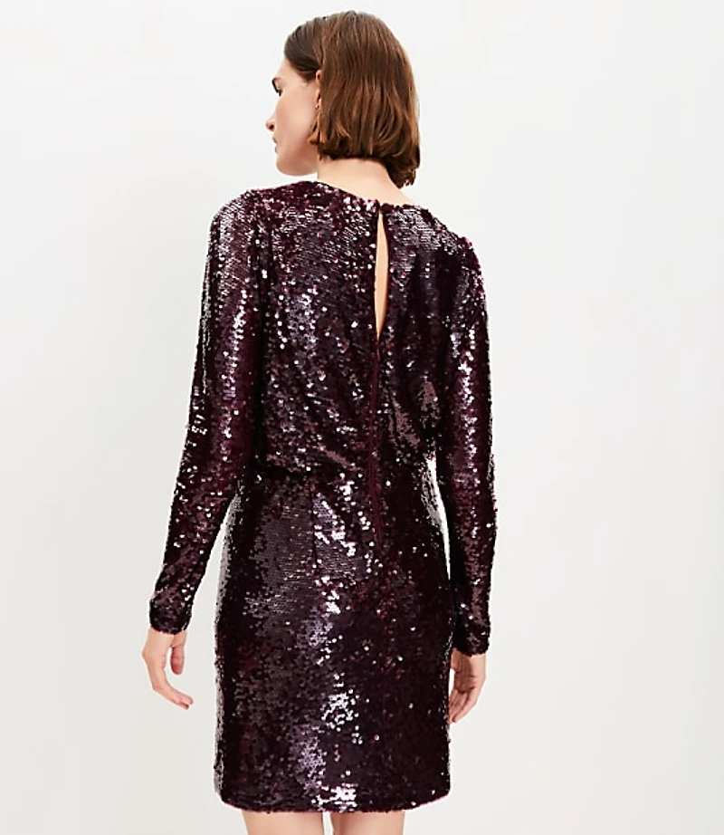 Sequin Long Sleeve Mini Dress